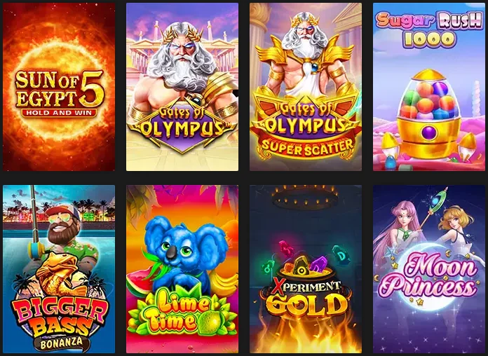 Block of pokie tiles as the ReefSpins lobby lays them out